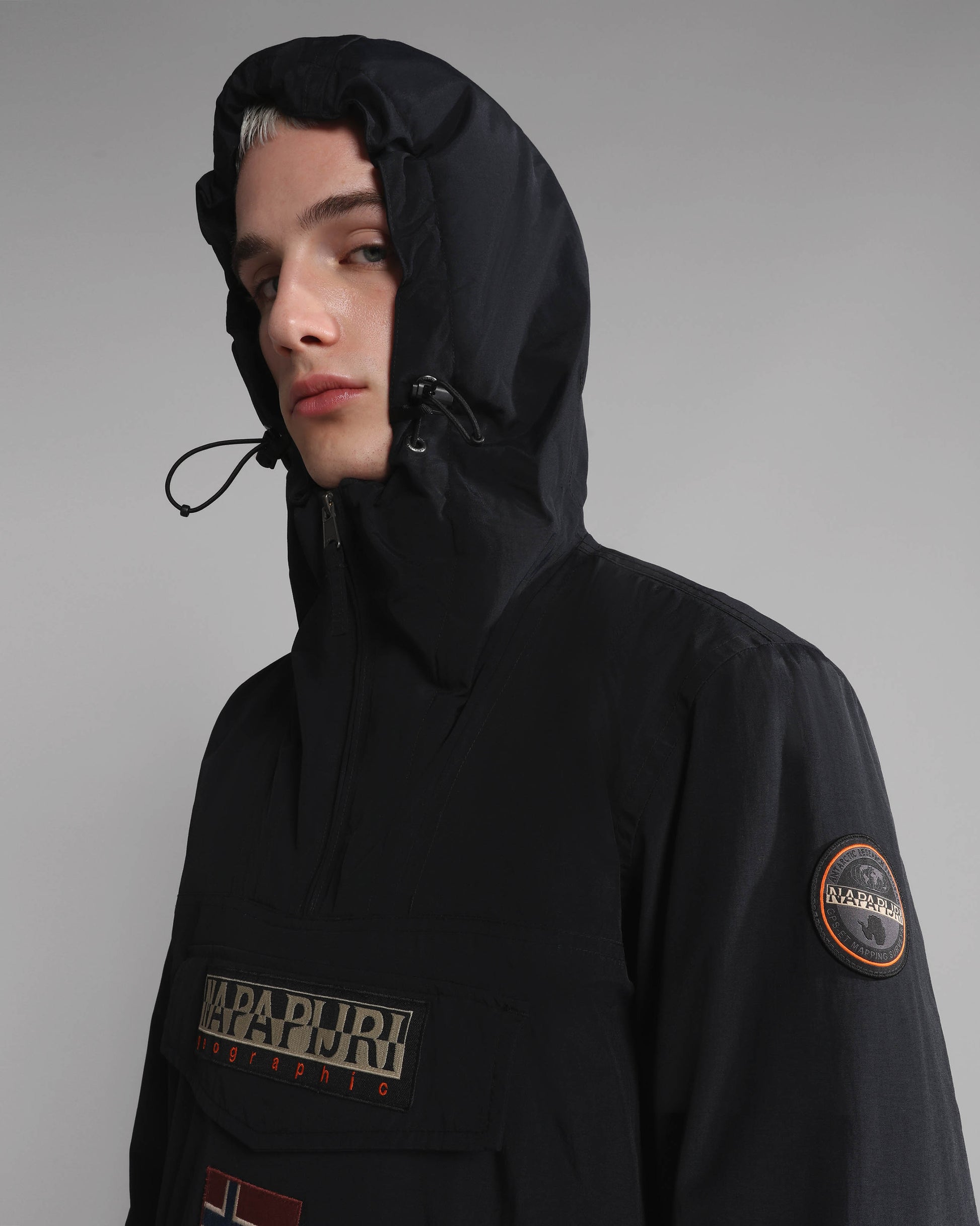Napapijri Rainforest Winter 3 Mens Hooded Anorak - Black 041 | CHO | Designer Mens Weatherproof Jackets