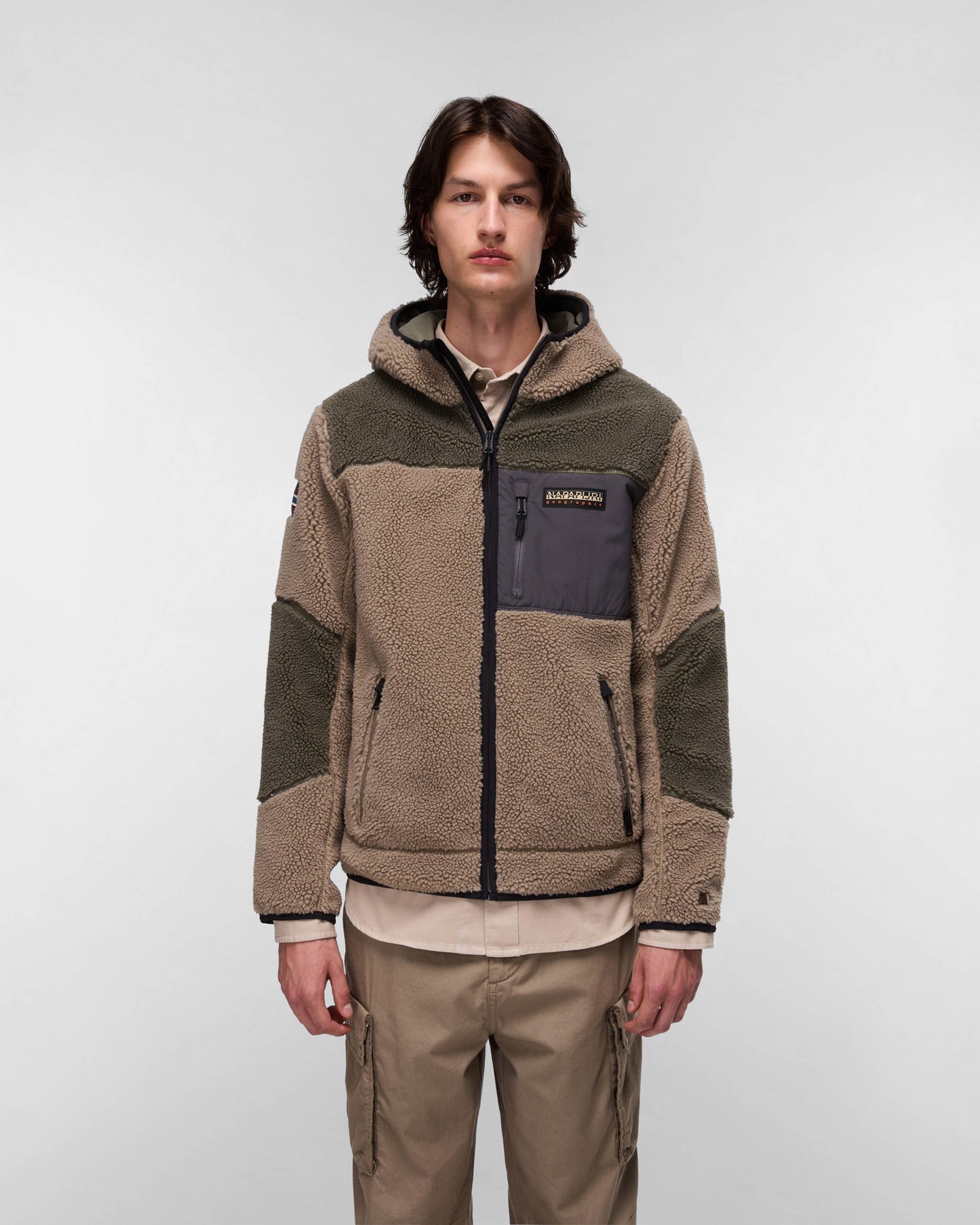 Napapijri Yupik Mens Zip Through Hoodie - Colourblock MCD