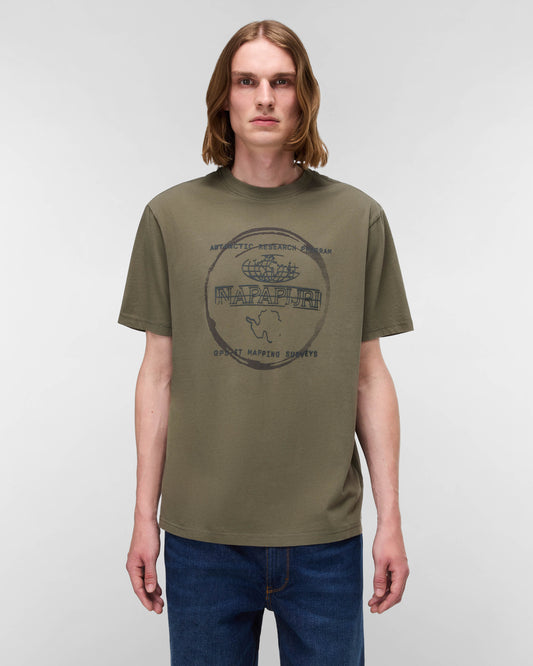 Napapijri Bald Short Sleeve Mens T-Shirt - Tea Leaf G0A