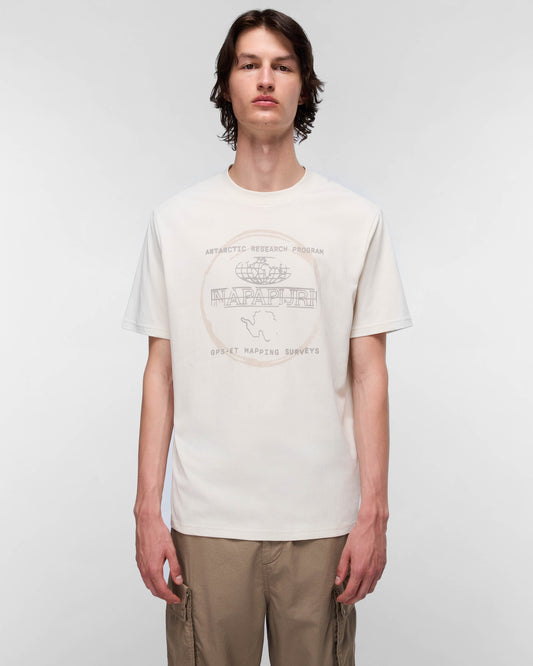 Napapijri Bald Short Sleeve Mens T-Shirt - Beige Dimity N1J