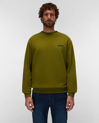 Napapijri Small Box Mens Crew Neck Sweatshirt - Avocado G4C | CHO | Designer Mens Sweatshirts