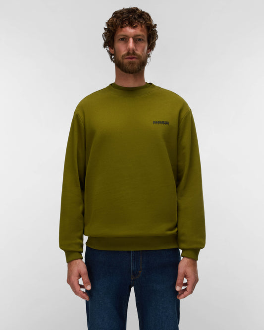 Napapijri Small Box Mens Crew Neck Sweatshirt - Avocado G4C | CHO | Designer Mens Sweatshirts