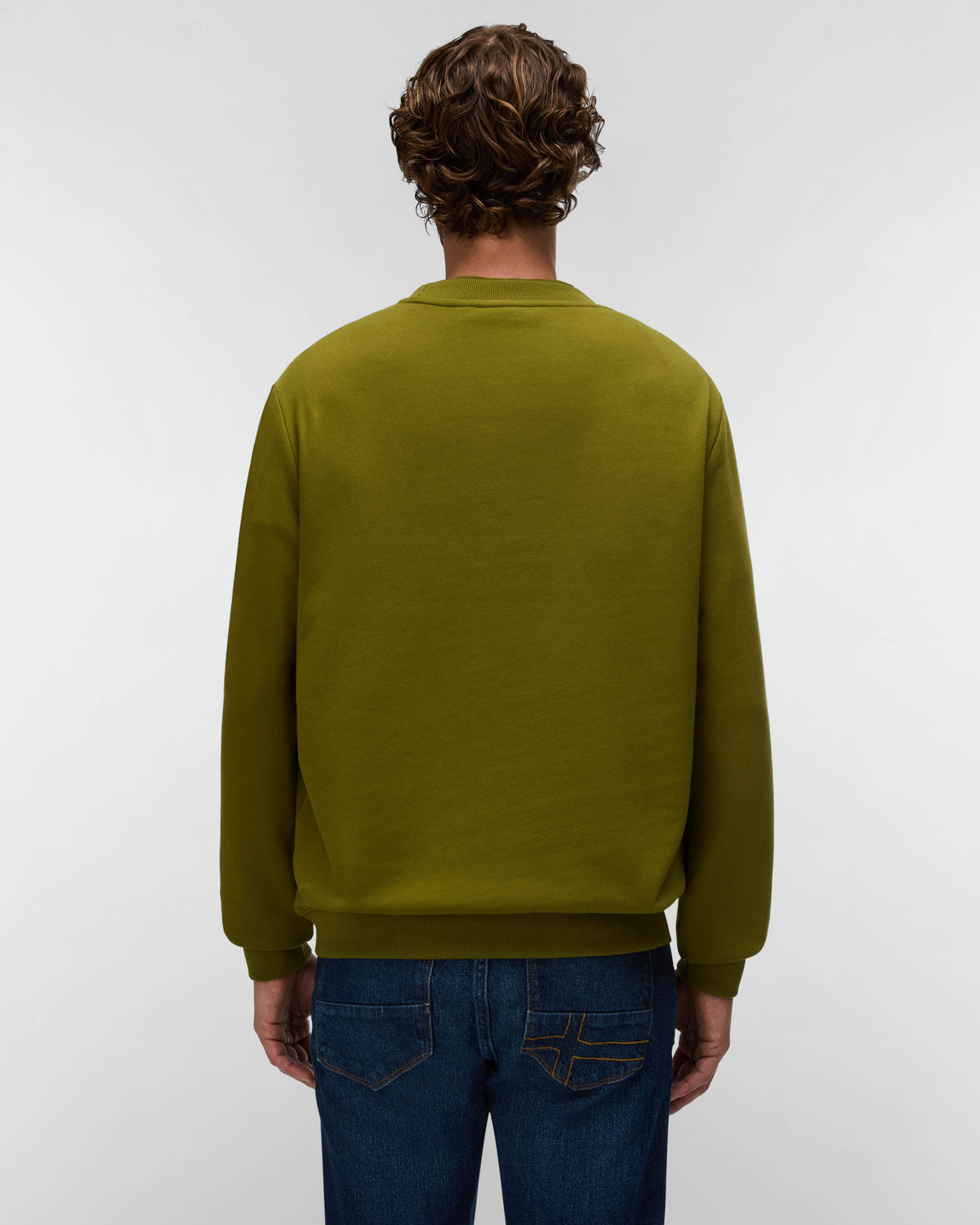 Napapijri Small Box Mens Crew Neck Sweatshirt - Avocado G4C | CHO | Designer Mens Sweatshirts