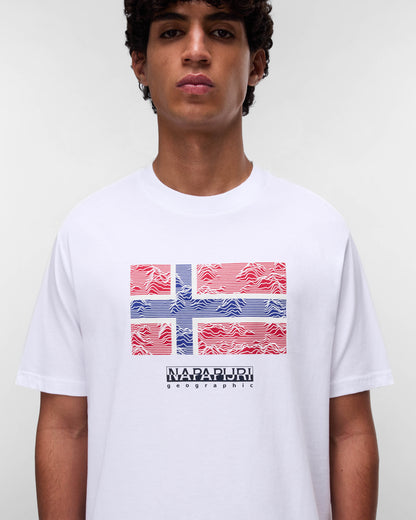 Napapijri Drapeau Mens Short Sleeve T-Shirt - Bright White 002