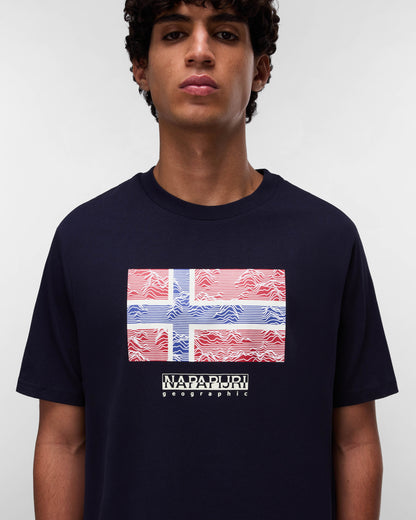 Napapijri Drapeau Mens Short Sleeve T-Shirt - Blue Marine 176