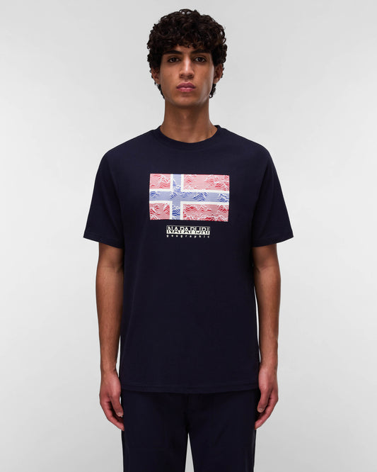 Napapijri Drapeau Mens Short Sleeve T-Shirt - Blue Marine 176