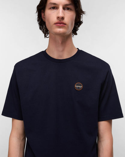 Napapijri Badge Mens Short Sleeve T-Shirt - Blue Marine 176