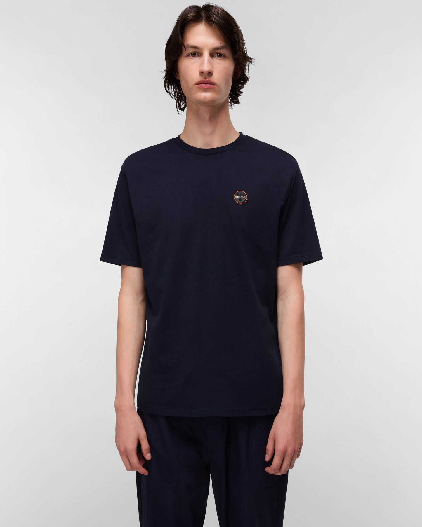 Napapijri Badge Mens Short Sleeve T-Shirt - Blue Marine 176