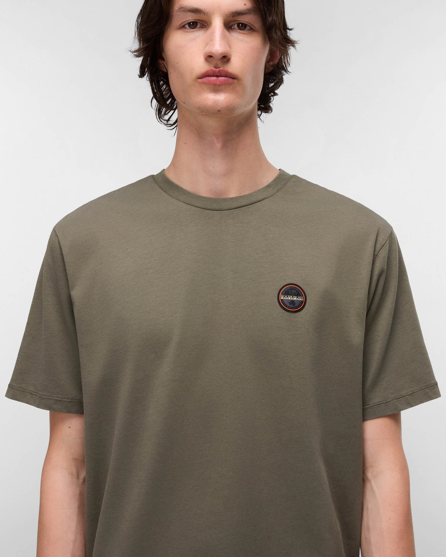 Napapijri Badge Mens Short Sleeve T-Shirt - Tea Leaf G0A