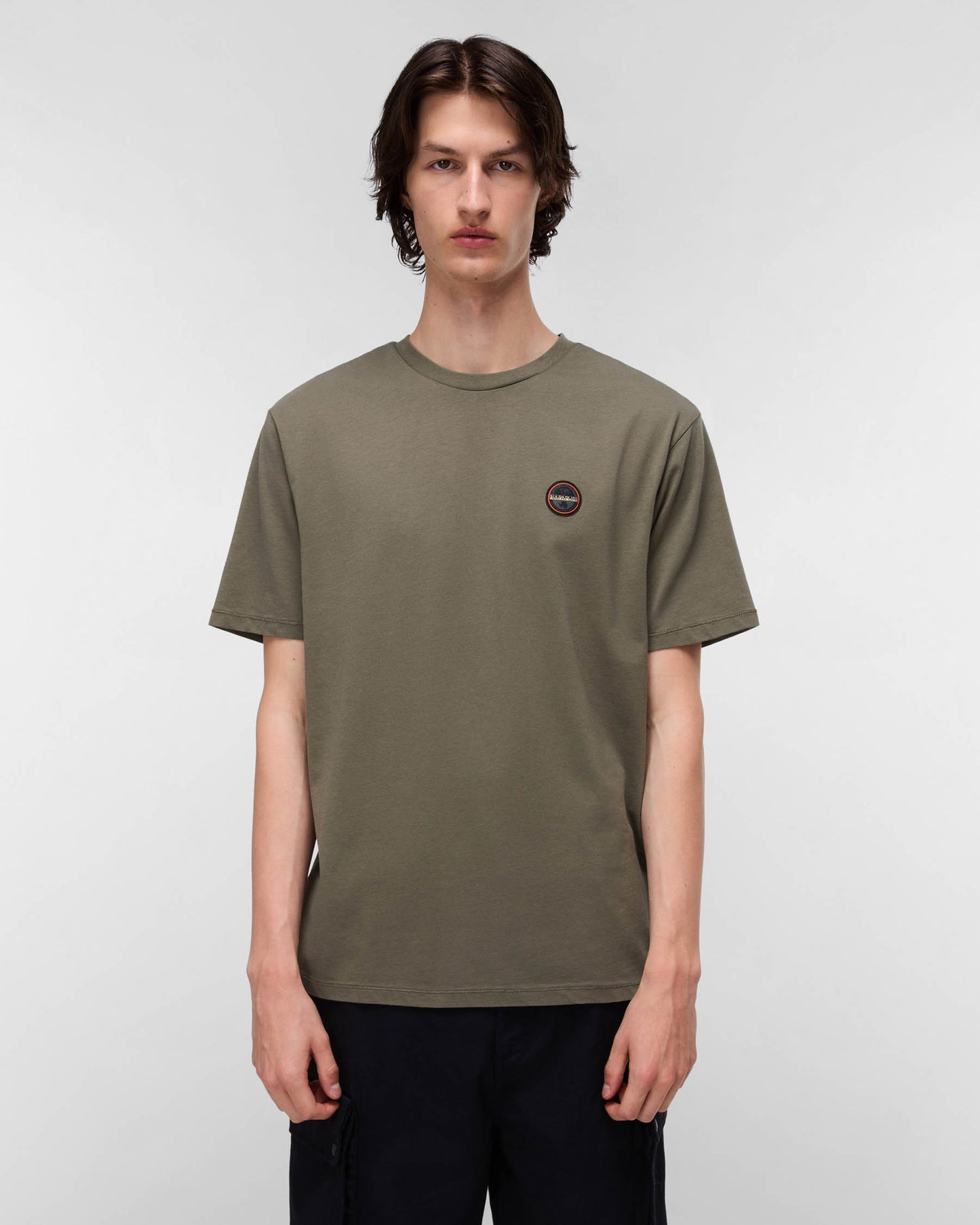 Napapijri Badge Mens Short Sleeve T-Shirt - Tea Leaf G0A