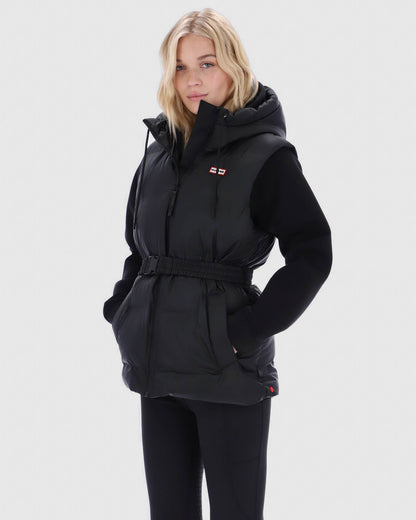 Hunter Nellie Womens PU Coated Puffer Gilet - Black