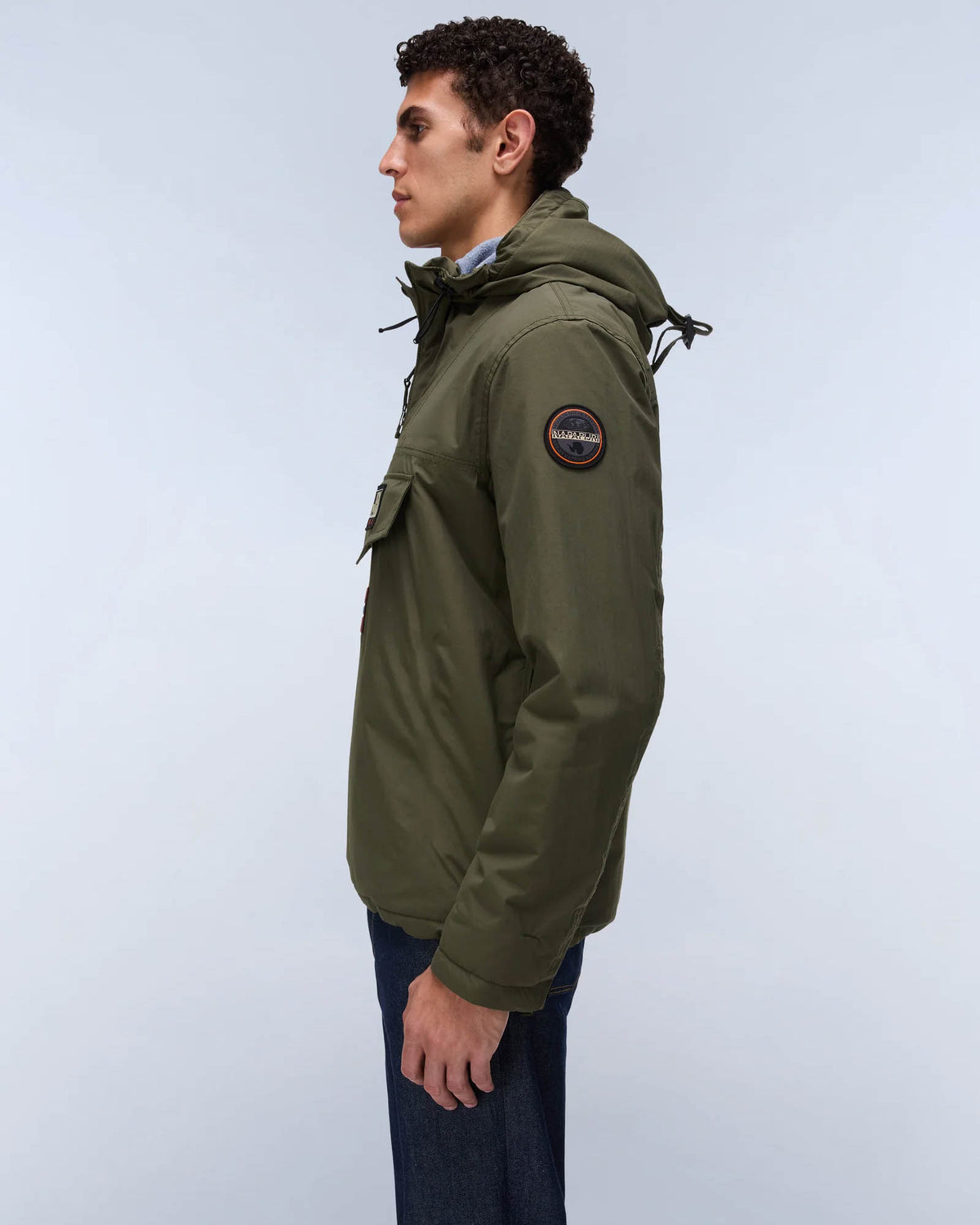 Napapijri Rainforest Winter 3 Mens Hooded Anorak - Olive Night G1F | CHO | Designer Mens Weatherproof Jackets