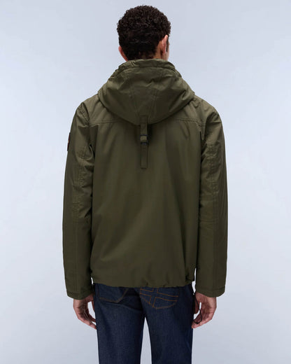 Napapijri Rainforest Winter 3 Mens Hooded Anorak - Olive Night G1F | CHO | Designer Mens Weatherproof Jackets
