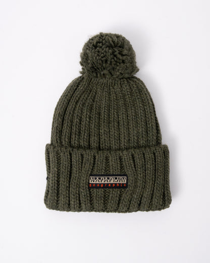 Napapijri Fea 2 Bobble Hat in Olive Night G1F