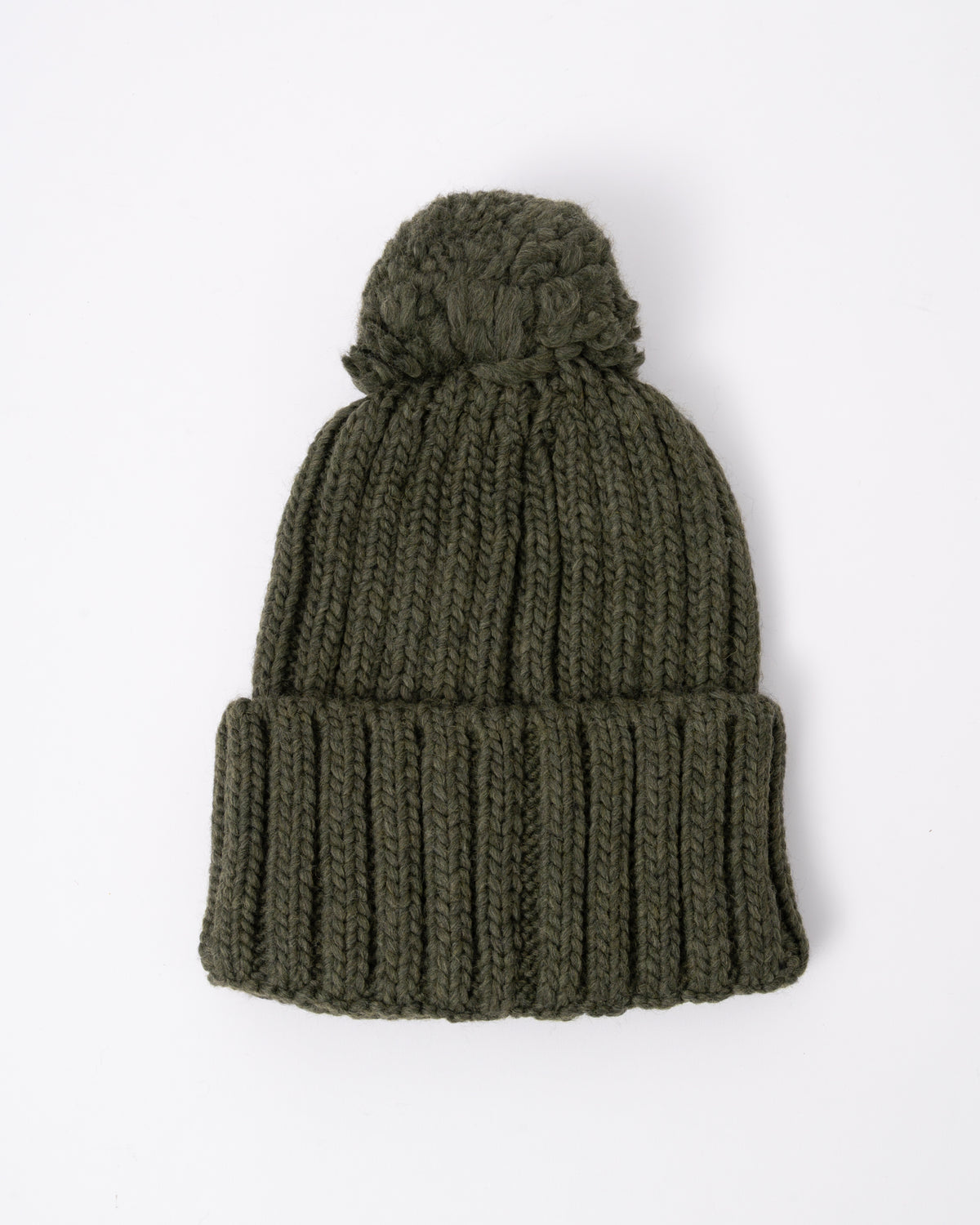 back of a Napapijri Fea 2 Bobble Hat in Olive Night G1F