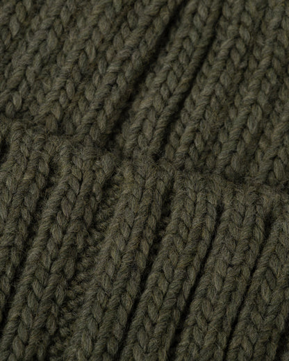 texture detail of Napapijri Fea 2 Bobble Hat in Olive Night G1F