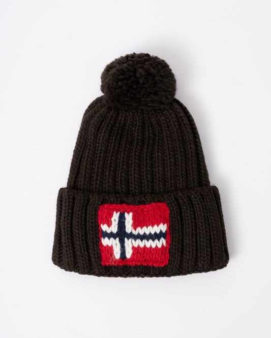 Napapijri Semiury 5 Bobble Hat in Brown WT3