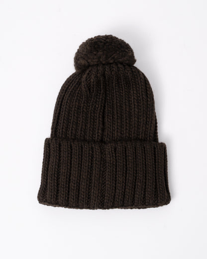 back of a Napapijri Semiury 5 Bobble Hat in Brown WT3
