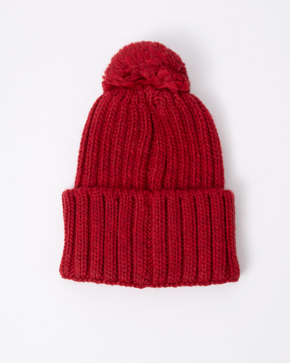 back of a Napapijri Semiury 5 Bobble Hat in Haute Red R1F
