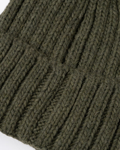 texture detail of a Napapijri Semiury 5 Bobble Hat in Olive Night G1Fa 