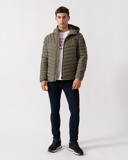 Napapijri A-Lapaz Mens Hooded Puffer Jacket - Tea Leaf G0A