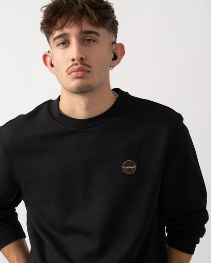 Napapijri Badge Mens Crew Neck Sweatshirt - Black Beauty 941