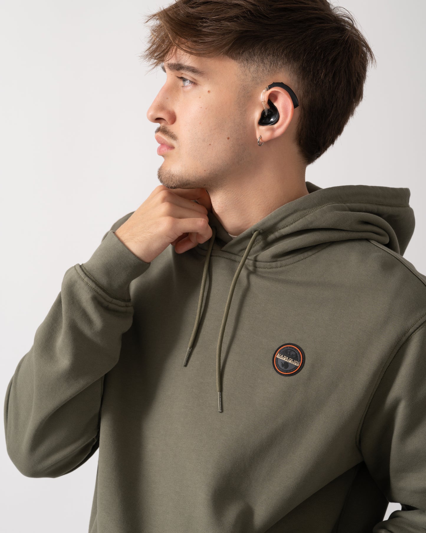 Napapijri Badge Mens Hoodie - Tea Leaf G0A