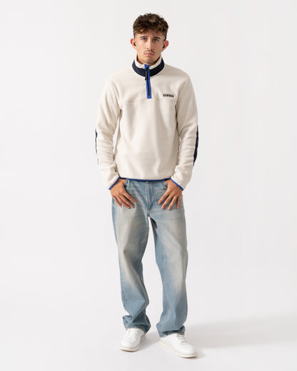 Napapijri Dergana Mens Half Zip Sweatshirt - Beige Dimity N1J
