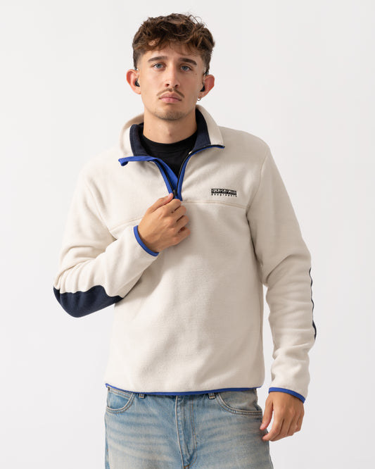 Napapijri Dergana Mens Half Zip Sweatshirt - Beige Dimity N1J