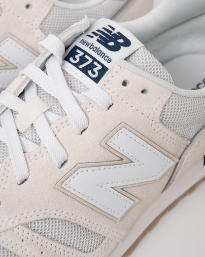 close-up of New Balance 373 Mens Trainers in Sea Salt