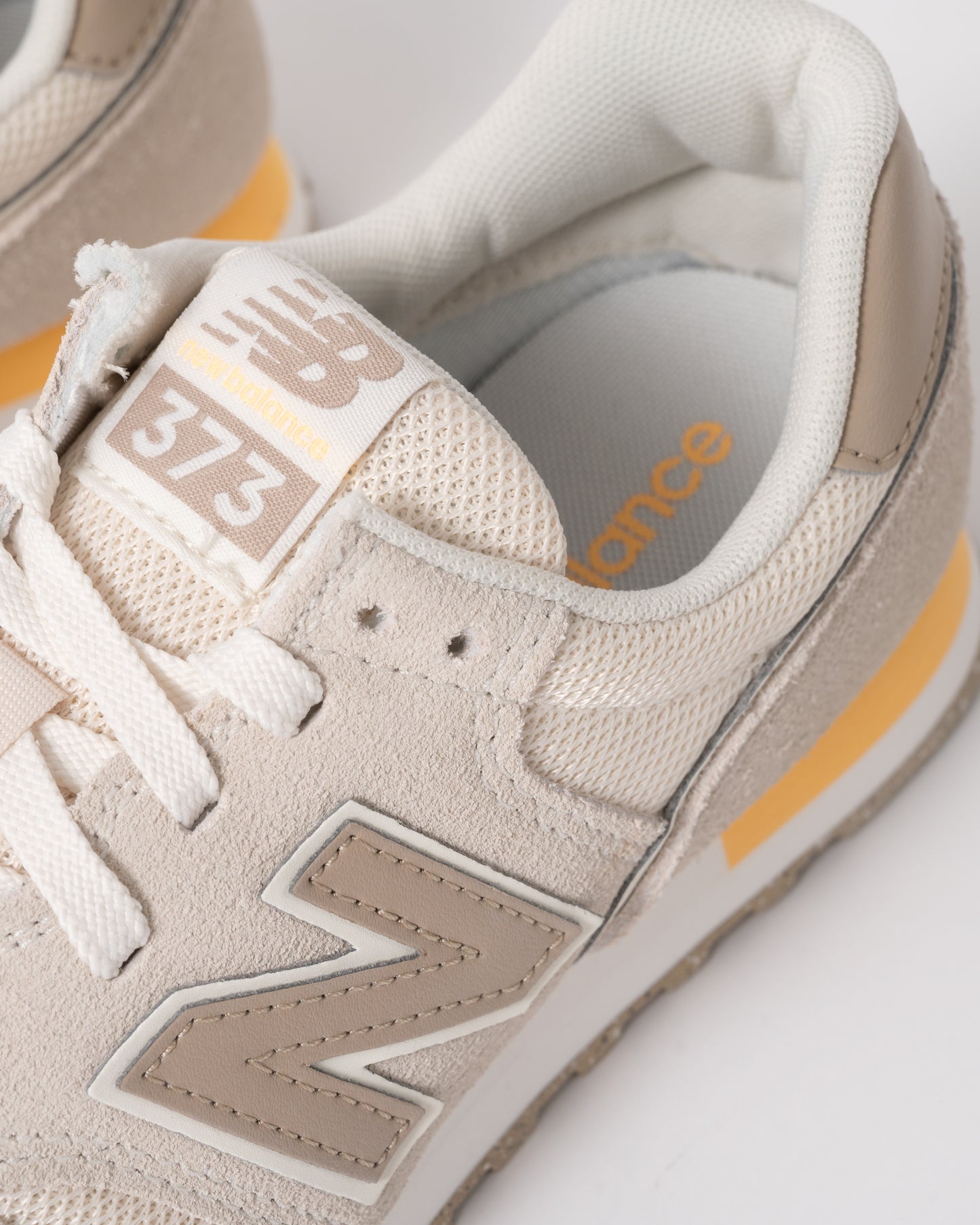 detail of New Balance 373 Womens Trainers in Linen