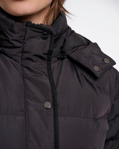 Rino & Pelle Nusa Womens Padded Coat With Detachable Hood - Black | CHO | Designer Womens Padded Coat