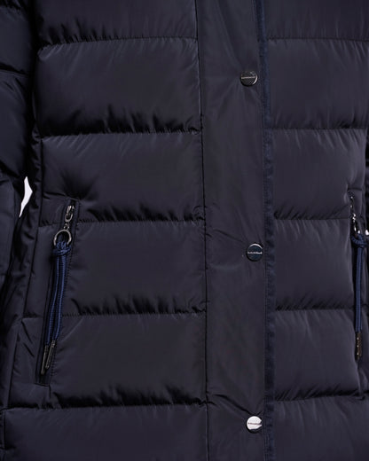 Rino & Pelle Nusa Womens Padded Coat With Detachable Hood - Dark Navy
