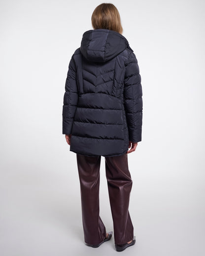 Rino & Pelle Nusa Womens Padded Coat With Detachable Hood - Dark Navy