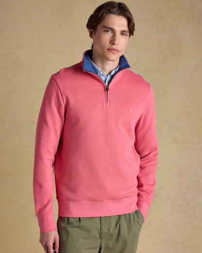 Joules Alistair Mens 1/4 Zip Sweatshirt - Pink