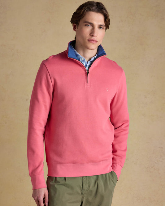 Joules Alistair Mens 1/4 Zip Sweatshirt - Pink