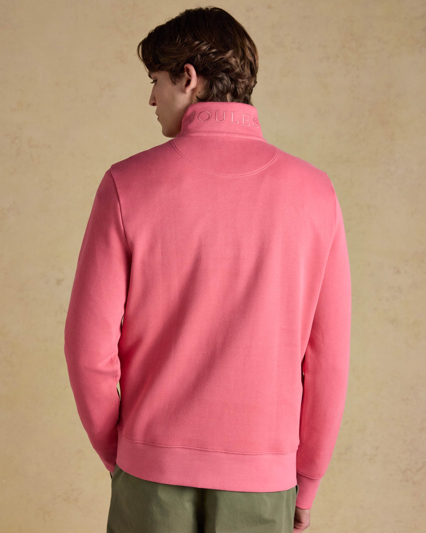 Joules Alistair Mens 1/4 Zip Sweatshirt - Pink
