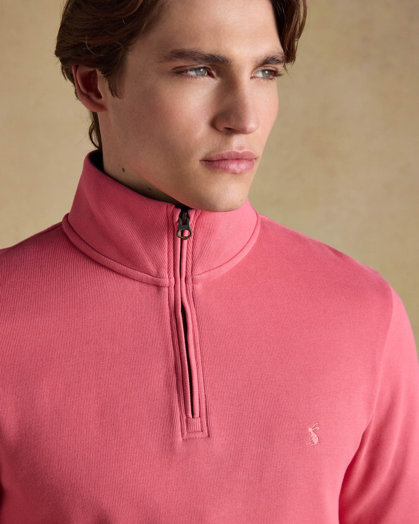 Joules Alistair Mens 1/4 Zip Sweatshirt - Pink