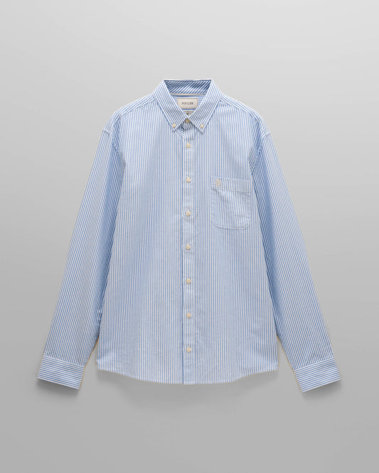 Joules Mens Classic Fit Stripe Oxford Shirt - Blue/White