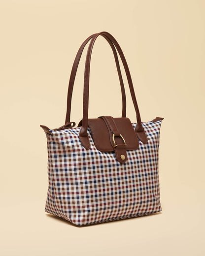 Joules Edie Womens Nylon Tote Bag - Gingham - CHO - Designer Womens Tote Bags