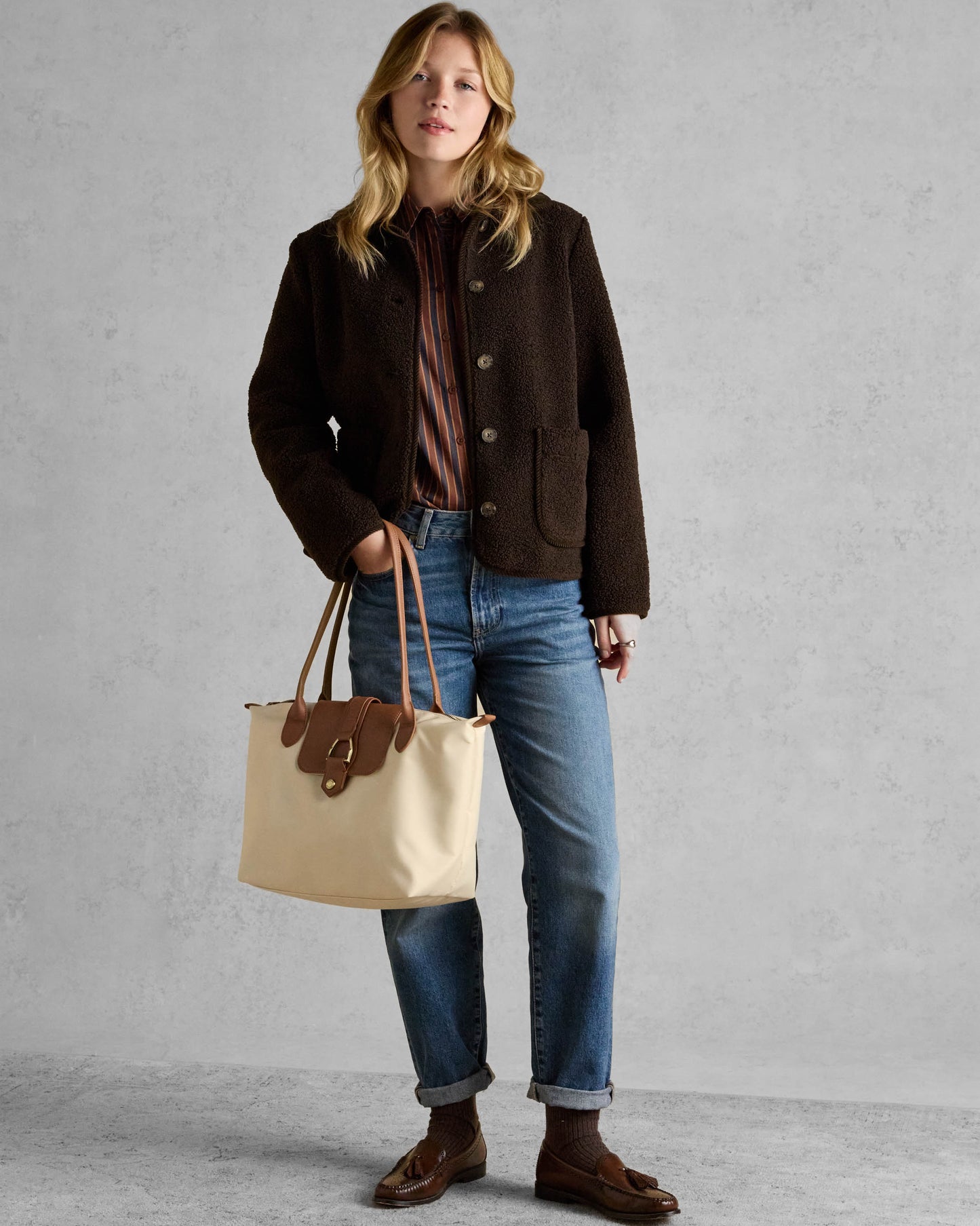 Joules Edie Womens Nylon Tote Bag - Cream - CHO - Designer Womens Tote Bags