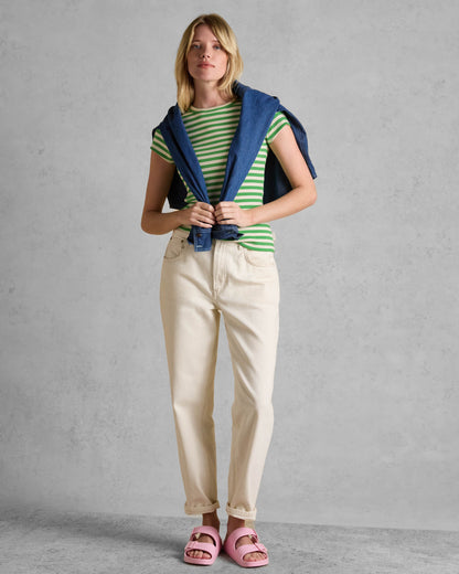 Joules Sophie Womens Short Sleeve T-Shirt - Green Stripe - CHO - Designer 