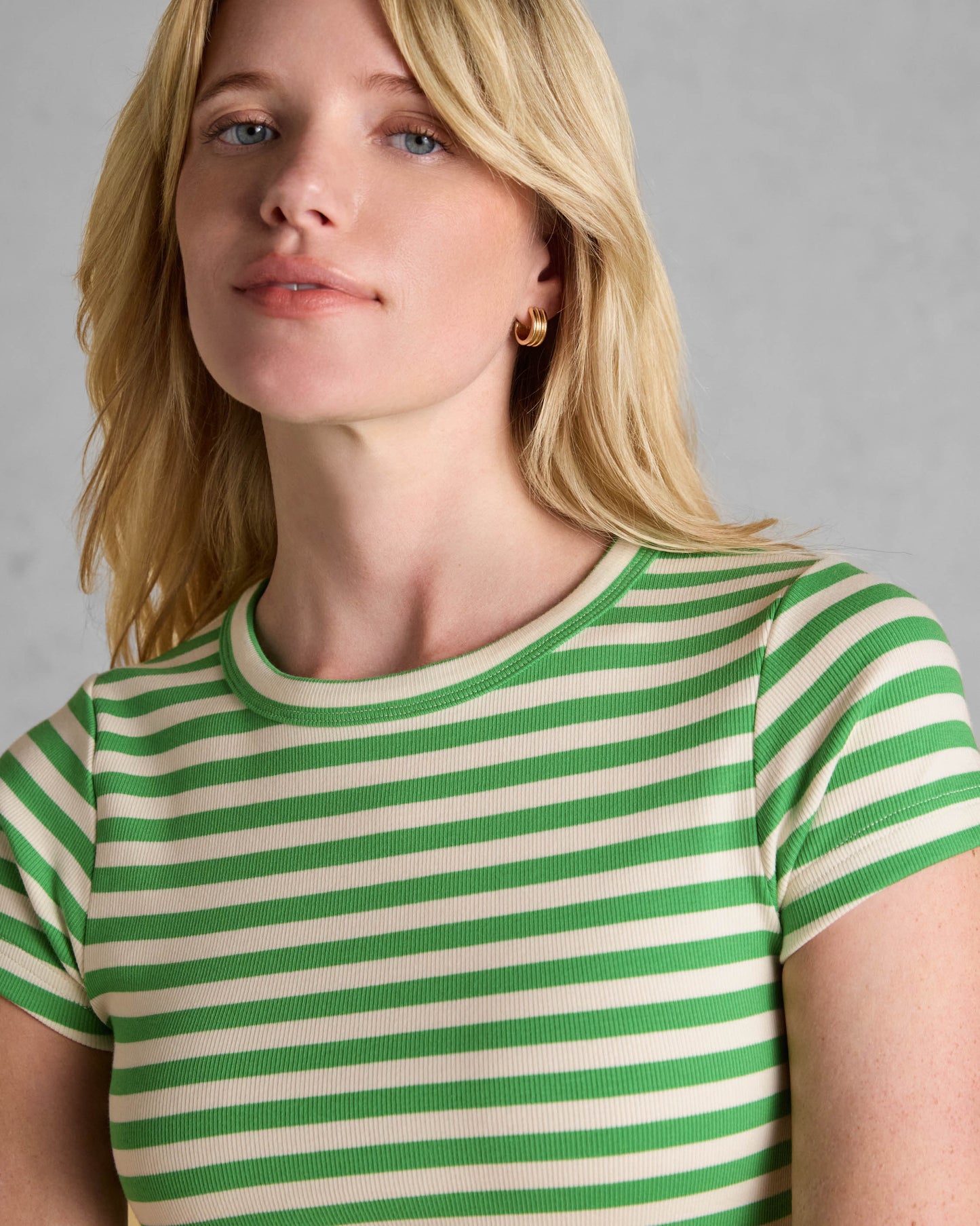 Joules Sophie Womens Short Sleeve T-Shirt - Green Stripe - CHO - Designer 