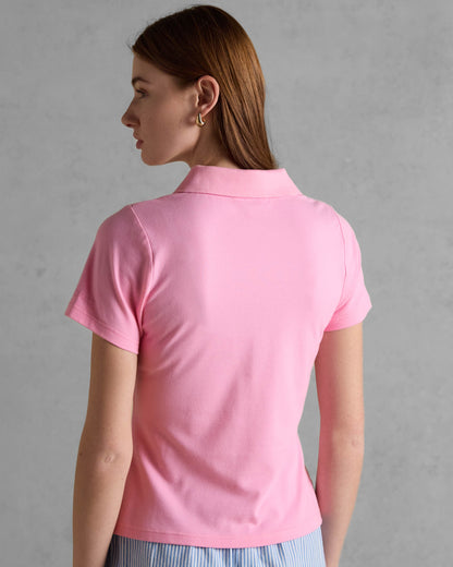 Joules Womens Jonty Polo Shirt - Pink | CHO | Designer 