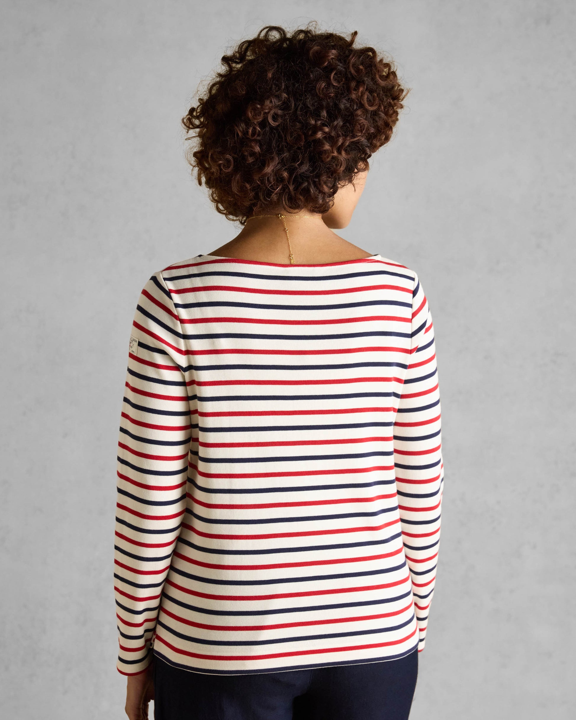 Joules New Harbour Womens Striped Breton Top - London Bus Stripe - CHO - Designer Womens Long Sleeve T-Shirts