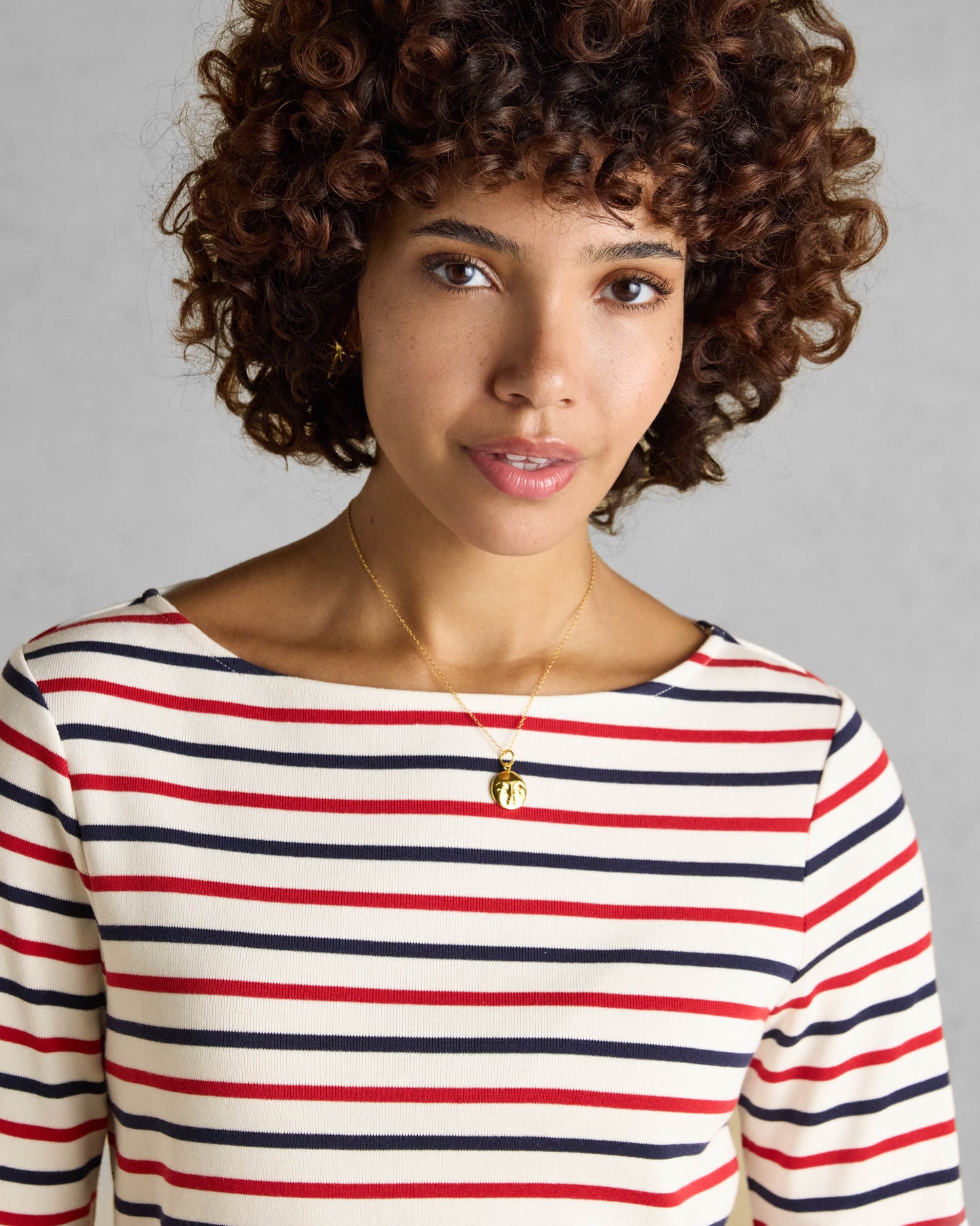 Joules New Harbour Womens Striped Breton Top - London Bus Stripe - CHO - Designer Womens Long Sleeve T-Shirts
