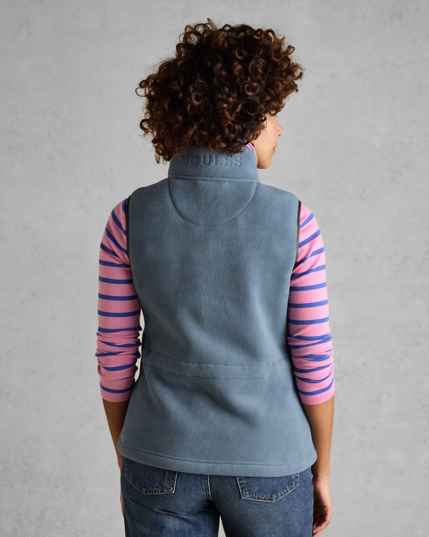 Joules Womens Heritage Gilet - Blue - CHO - Designer Womens Fleece Gilets