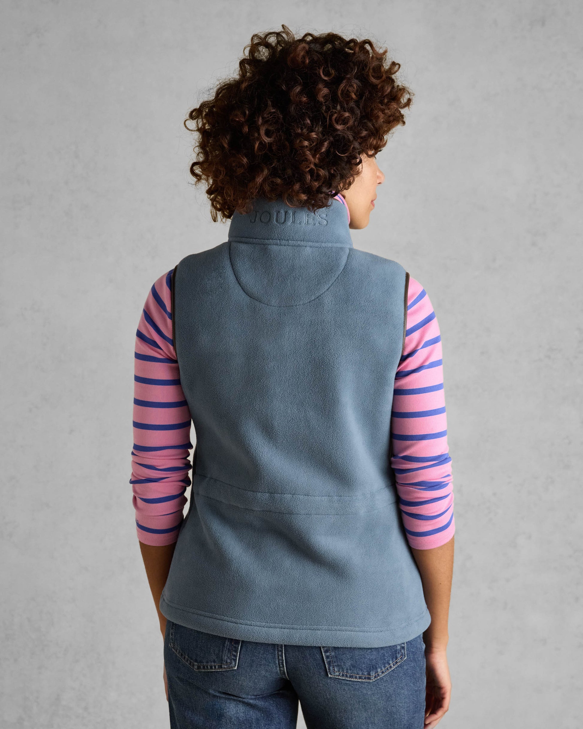 Joules Womens Heritage Gilet - Blue - CHO - Designer Womens Fleece Gilets