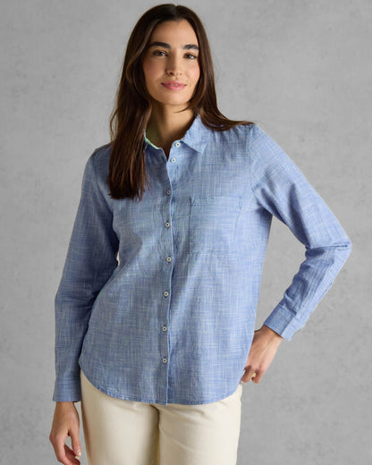 Joules Ida Womens Long Sleeve Shirt - Blue