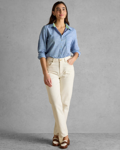 Joules Ida Womens Long Sleeve Shirt - Blue